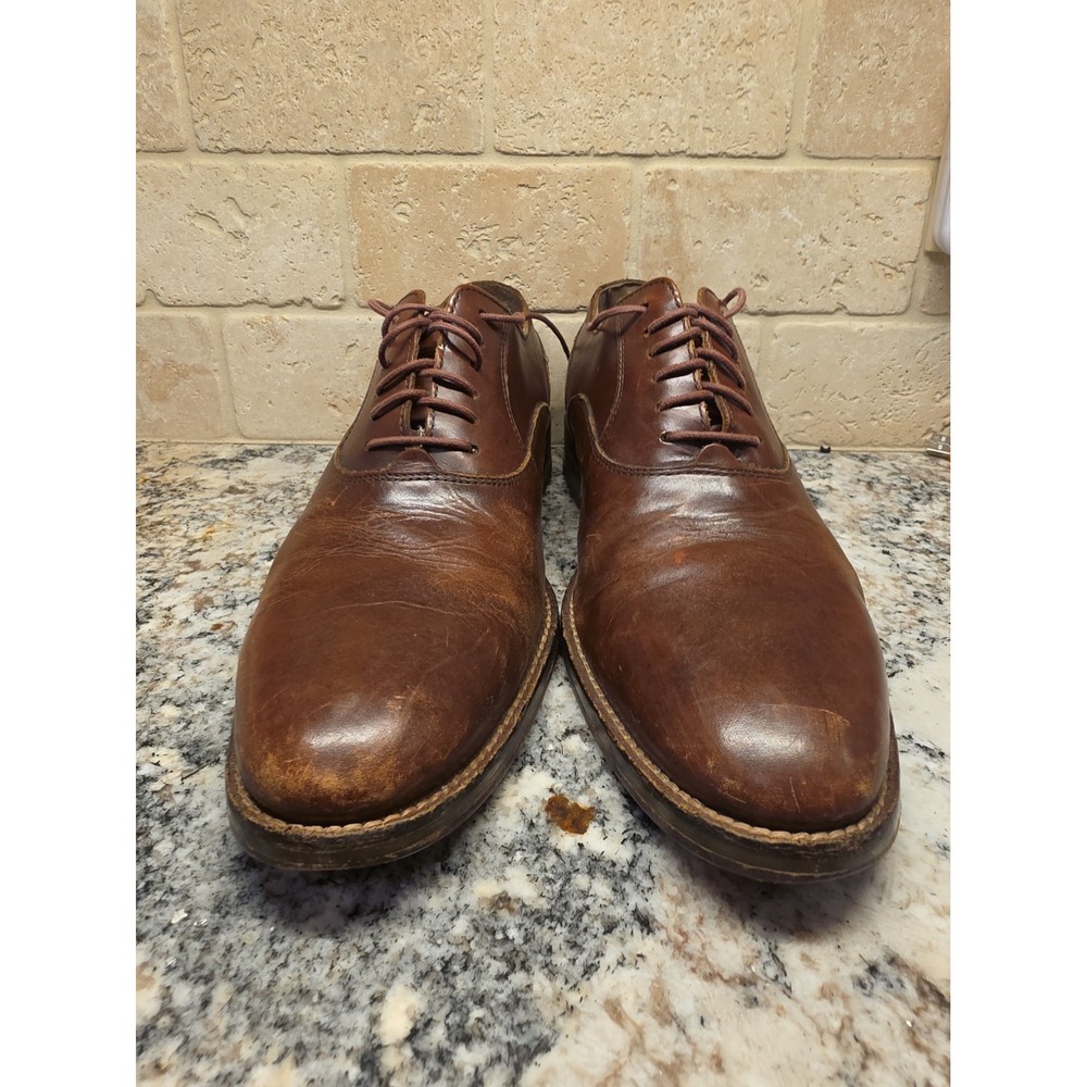 Mens Cole Haan Oxford Dress Shoes Brown Leather Size 9M Beautiful